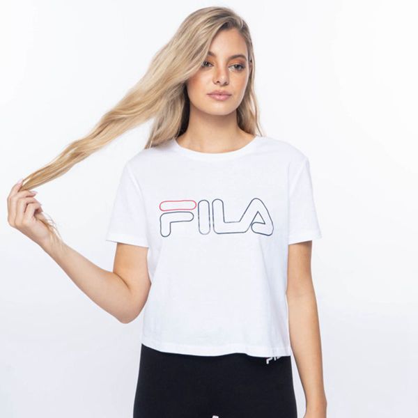 Camisetas Fila Mulher Branco - Fila Storm Crop Portugal Lisboa,ZBUL-30678